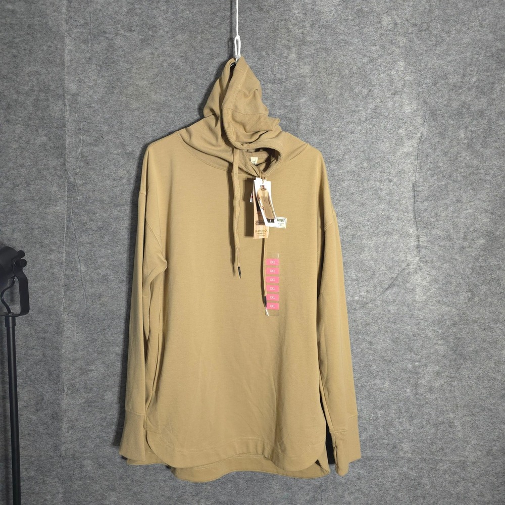 Earth Yoga Hoodie Women XXL Corn Stalk Tan Sustainable Pullover Recycled 292173